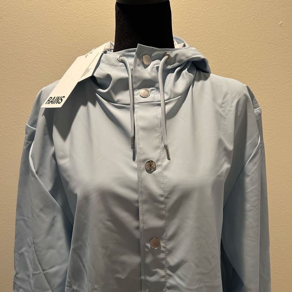 NWT Large Rains Unisex Waterproof Long Jacket Sky - Picture 10 of 10